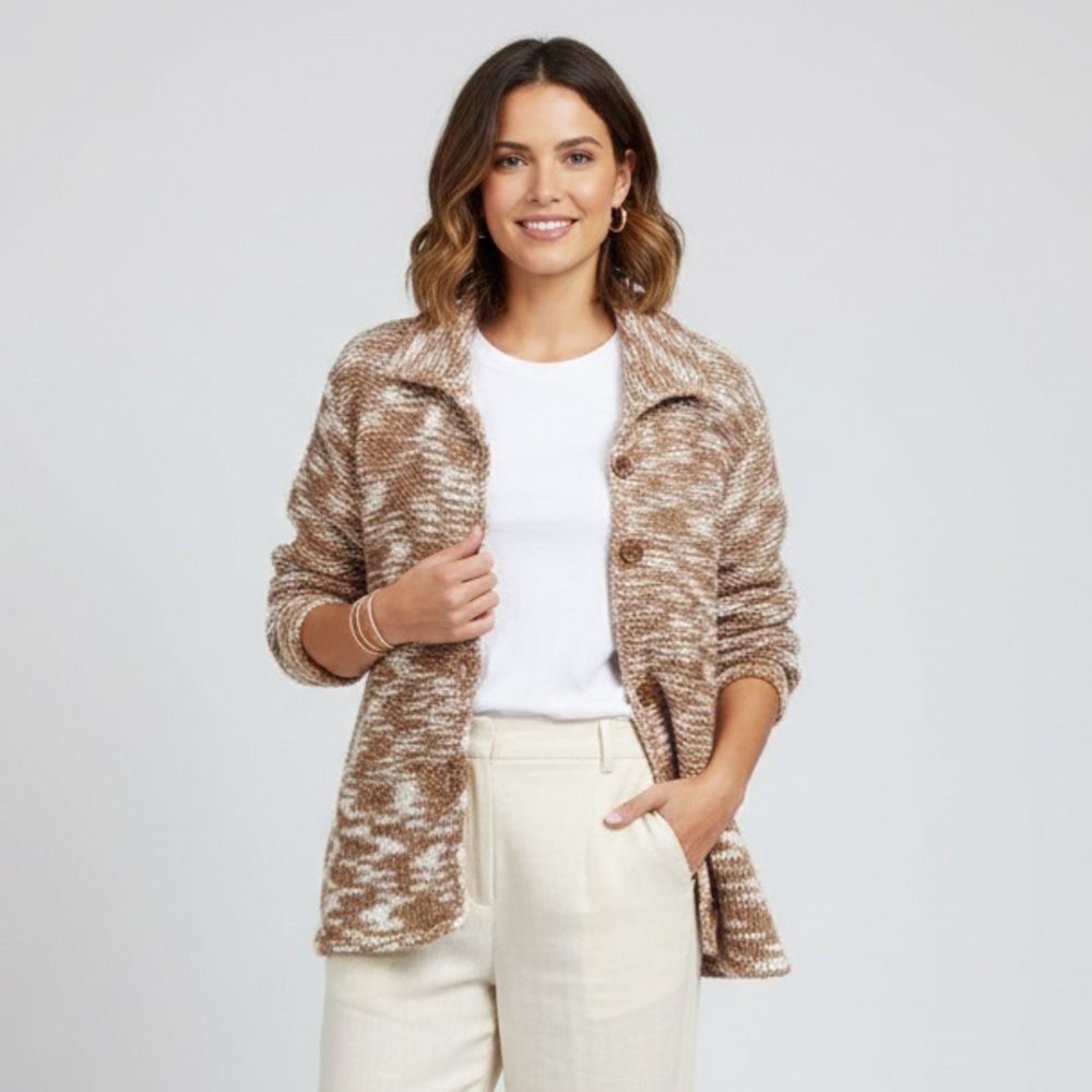TINU & STU 100% Wool Chunky‎ Cardigan Sweater